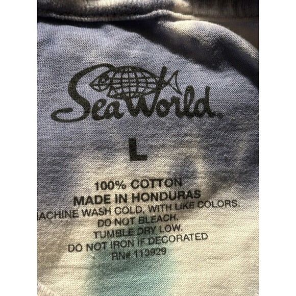 SeaWorld Tie Dye T-Shirt Youth Large Blue Green Logo Graphic Tee Est. 1964 - Picture 3 of 3